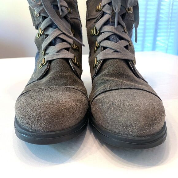 Sorel Women’s Major Carly Lace Zip Up Combat Boots US Size 7 - Blue Denim‎ Grey - Picture 6 of 10